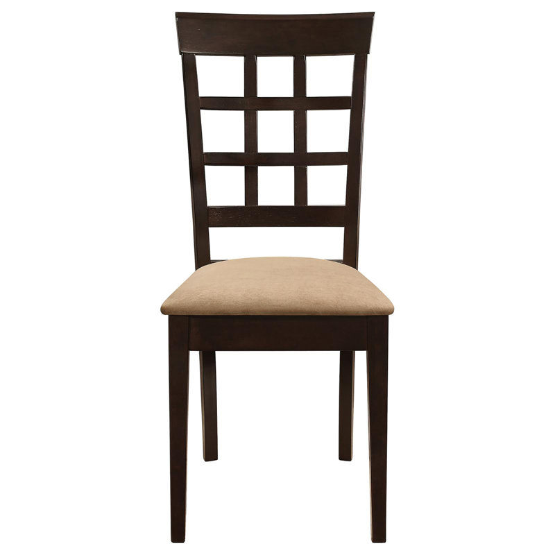 Ensemble de chaises cappuccino et beige à dossier en treillis (ensemble de 2)
