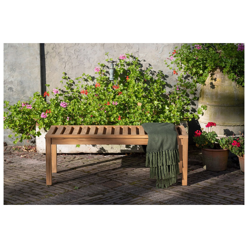  Tennis Teak Picnic Bench, 45cm H x 120cm W x 44cm D