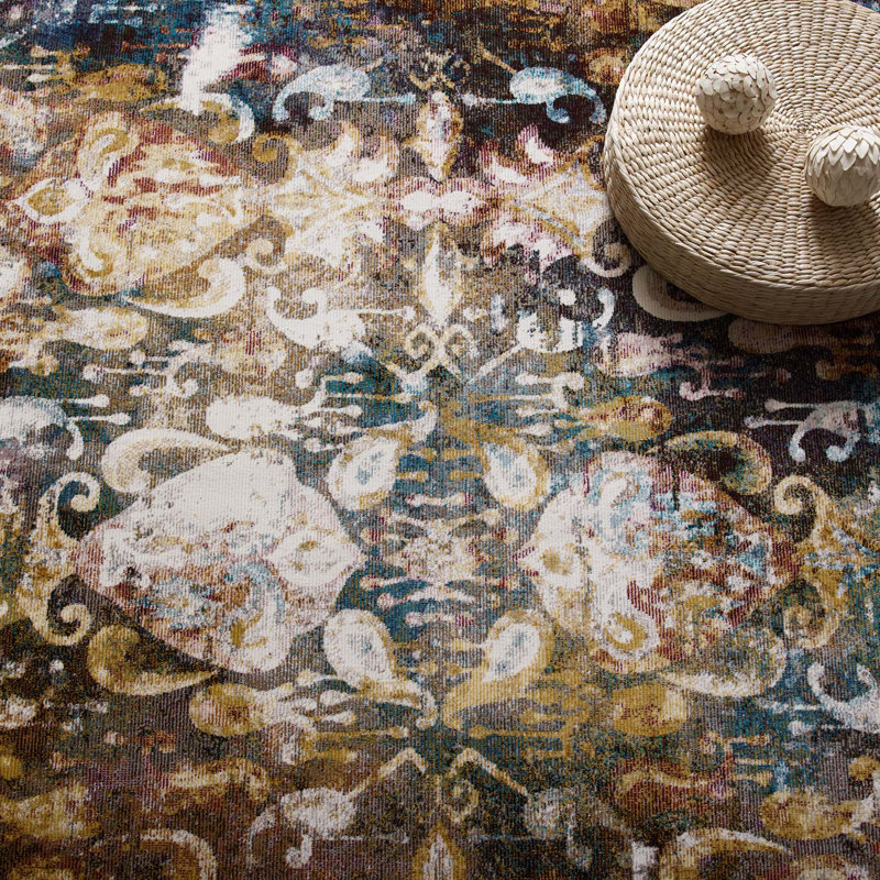 Modway Porch & Den Raye Distressed Floral Trellis Area Rug, Rectangle 8' x 10'