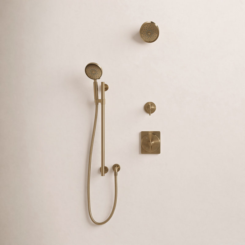 Ensemble de garniture de douche Castia By Studio Mcgee Rite-Temp 2,5 GPM, Laiton brossé moderne éclatant