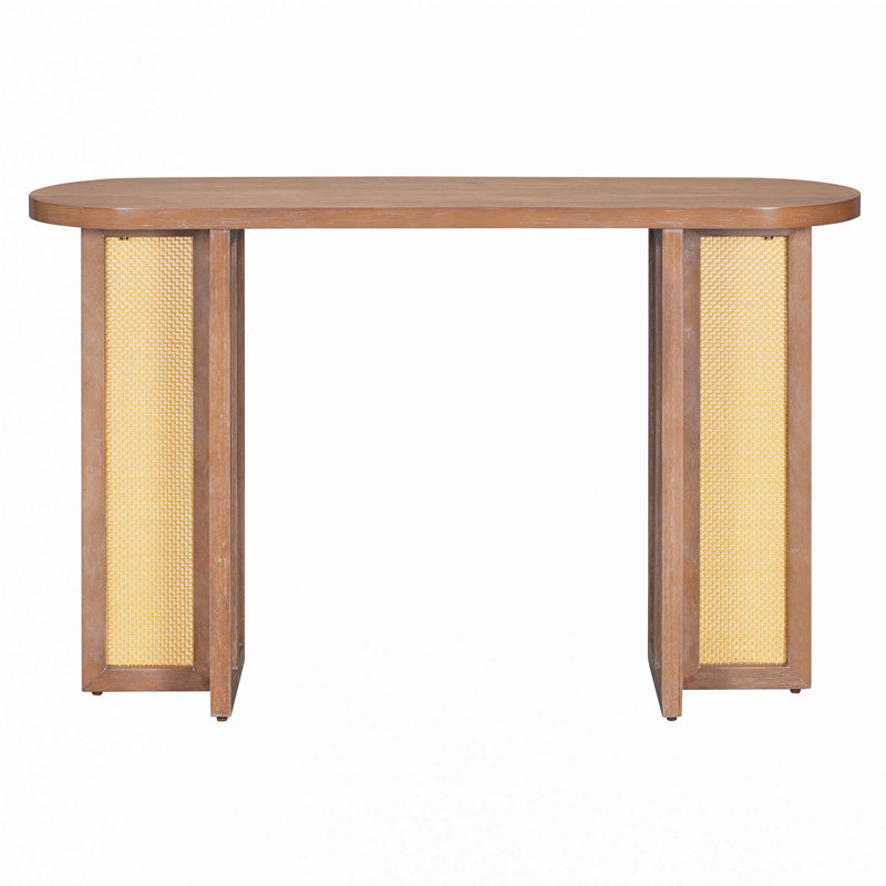 Ophelia & Co. Farmhouse Rattan Console Table Entryway Table - Wayfair ...