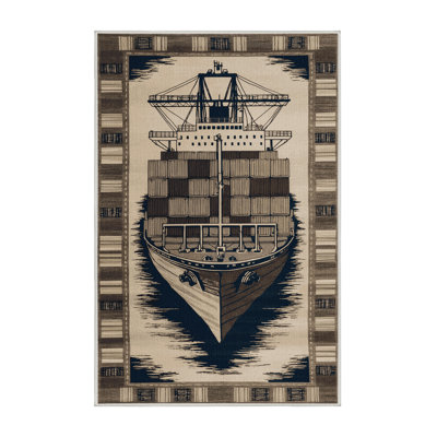 Machine Washable Space Beige Area Rug