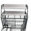 Grande cage pour animal de compagnie en fer avec support de rangement, 47,81 po Hauteur, profondeur de 34,72 po, fabrication de la planche noire et grise, roues, profonde, haute, fumée-61942561-61942567