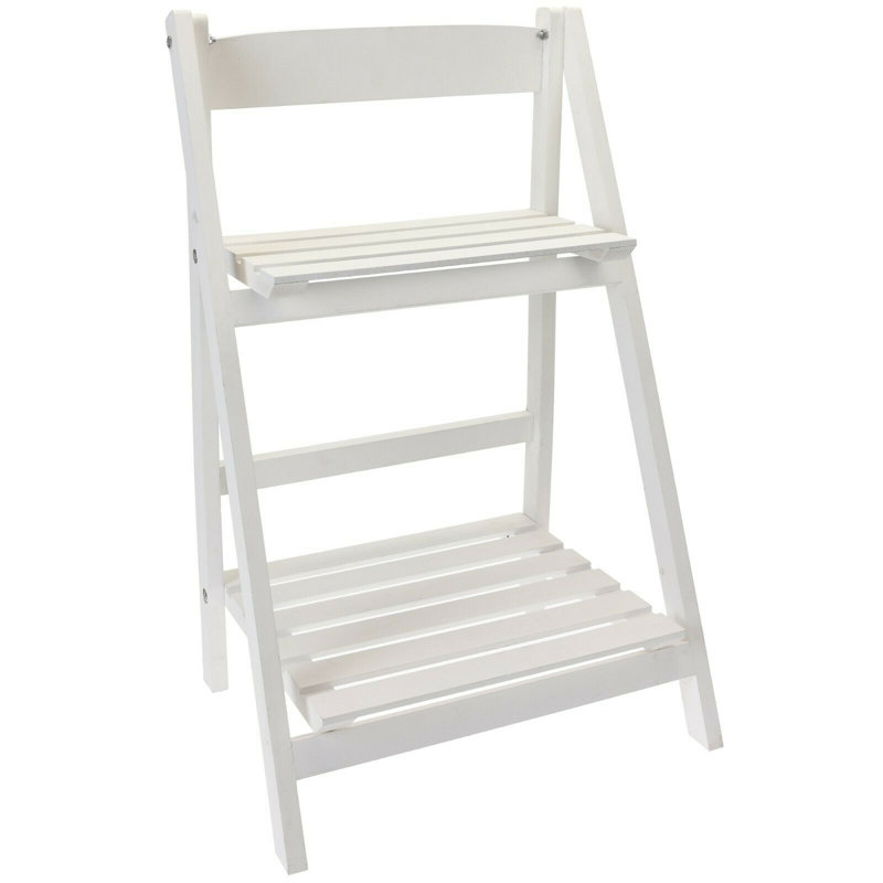 Cottondale Wood Plant Stand, White