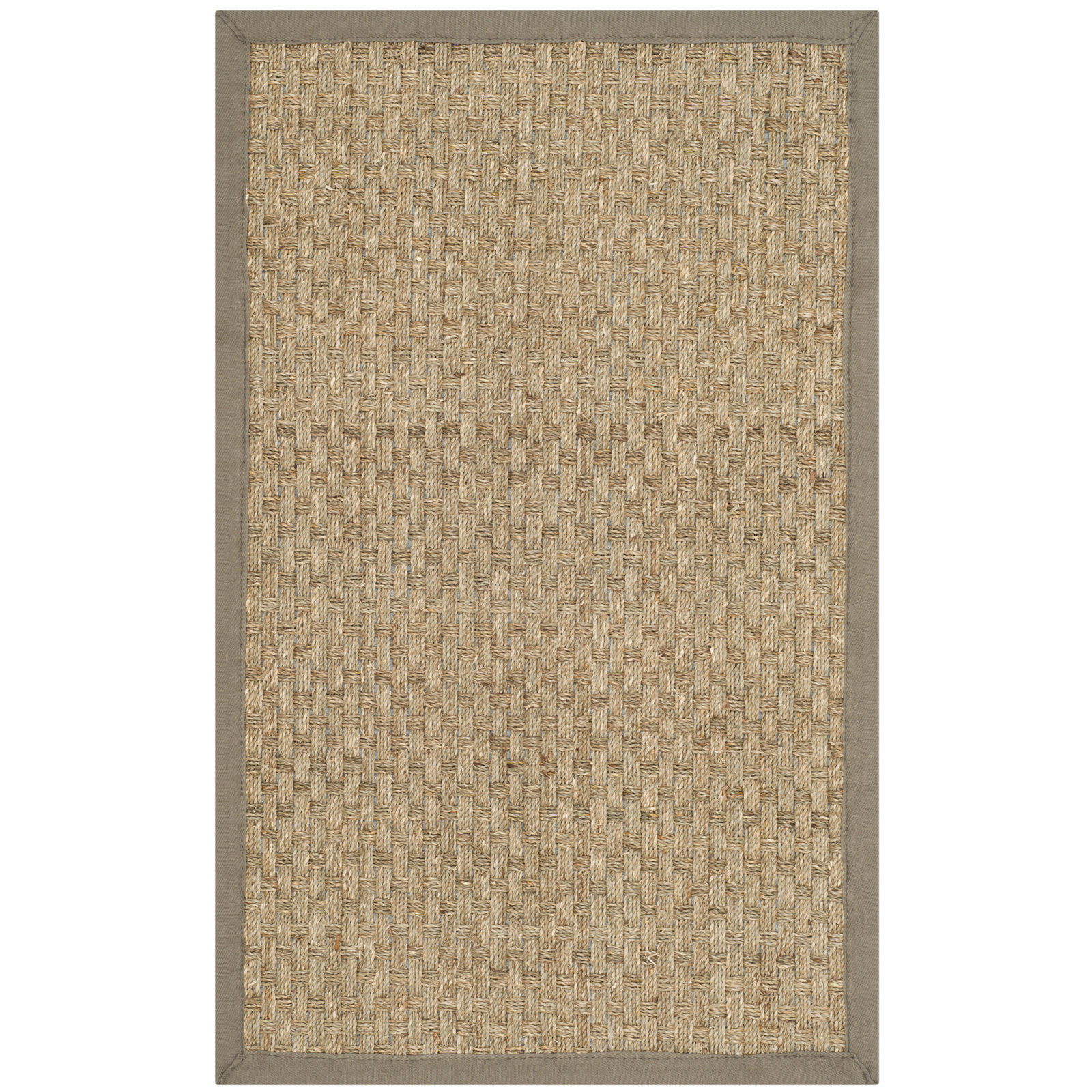 Lasone Natural Gray Seagrass Rug, Rectangle 9' x 12'
