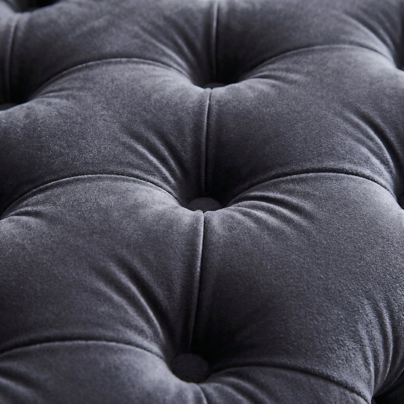 Canapé en velours Chesterfield, Noir