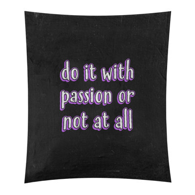 Tapisserie tableau noir en polyester citation passion