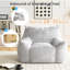 Fauteuil à billes surdimensionné avec repose-pieds et accoudoirs pour salon, canapé paresseux, gris clair-1397306768