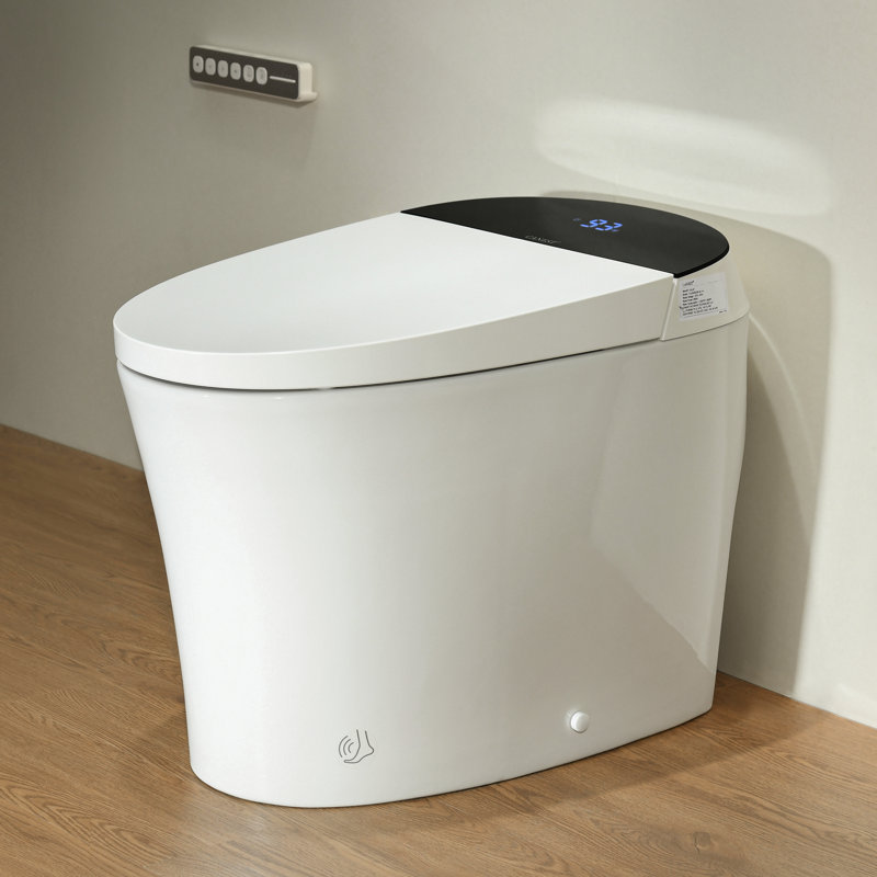 Smart Toilet Built in Tank, ADA Chair, Pump Assisted Auto Flush, Warm Water, Heated Seat, Air Dryer,LED Digital Display Smart Toilet Bidet