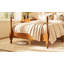 Light Walnut Full Size Spindle Bed Frame, Traditional Vintage Solid Wood Spindle Post Platform Bed With Headboard, Easy Assembly