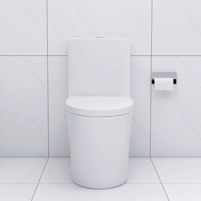 Ensemble de toilette allongé une pièce avec finition brillante et siège à fermeture en douceur Mistral