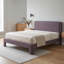 Lit rectangulaire moderne et minimaliste capitonné, Queen, lin violet-1164393412-1164393409