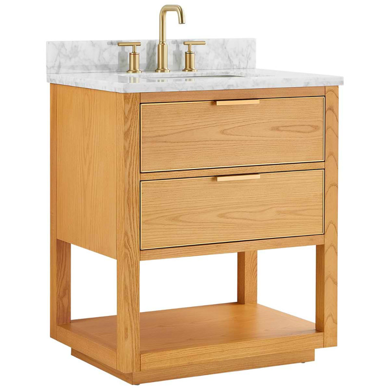 Meuble-lavabo à grain de bois 30 po Eryka