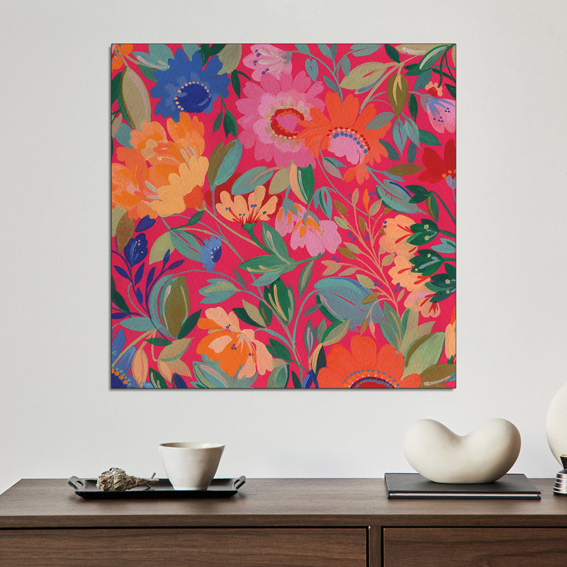 Reproduction d'art sur toile en métal Steemplix - Jardin mexicain par Kim Parker