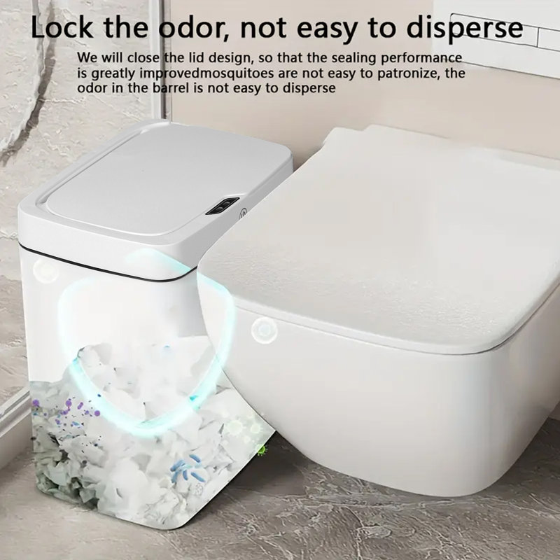 3-Mode 18L Motion Sensor Trash Can (Battery-Powered), 18 Gallons