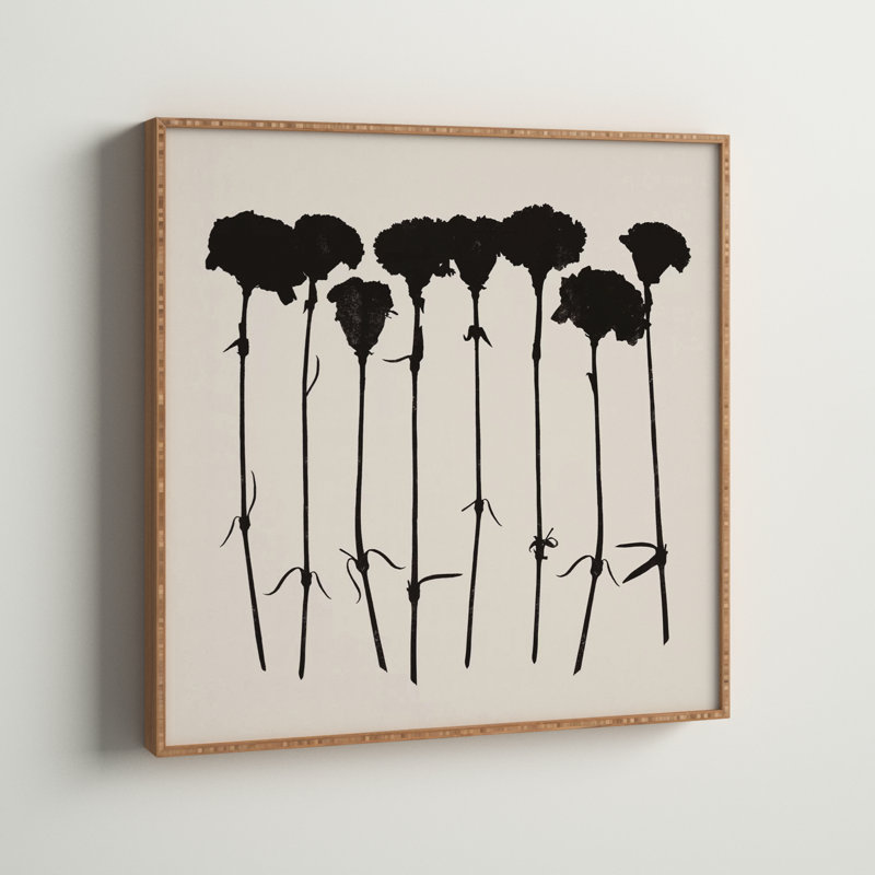 «Carnations» - Reproduction d'art graphique sur papier encadré