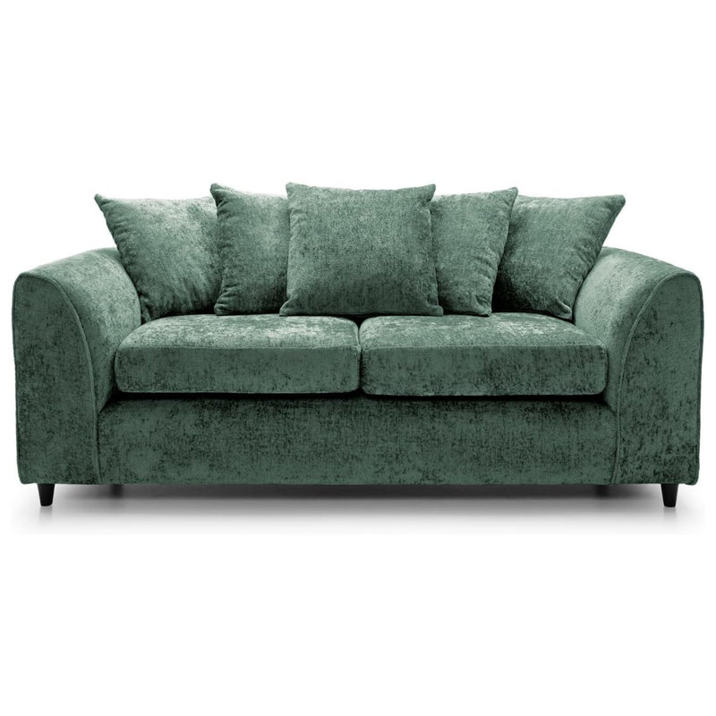 3 Seater Chenille Sofa, Green