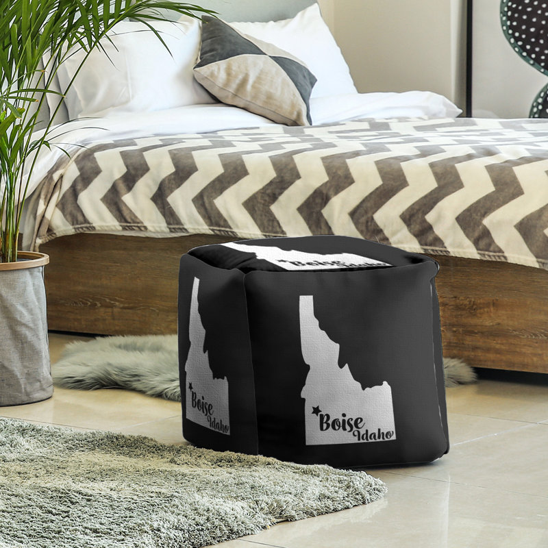 Repose-pieds à cubes idaho boise, Noir