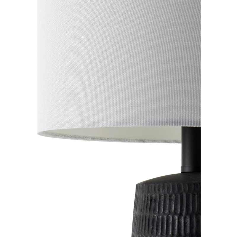 Ashyra Resin Table Lamp, Dark Green, White
