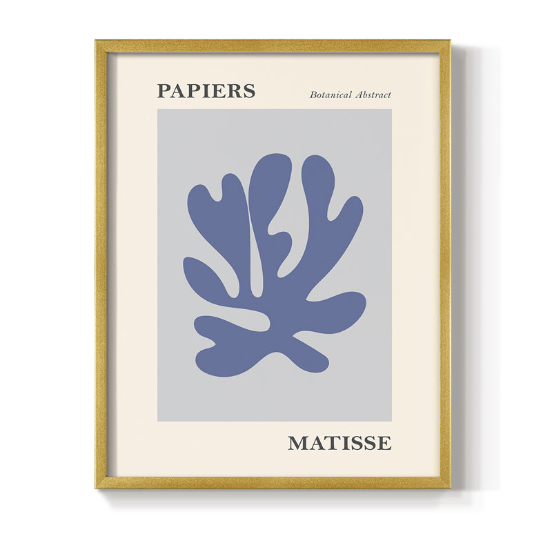 Matisse CCLXXIV Framed Print - Solid Wood, Gold, 10" H x 8" W