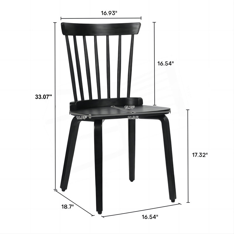 Ensemble de 2 chaises Windsor, Noir