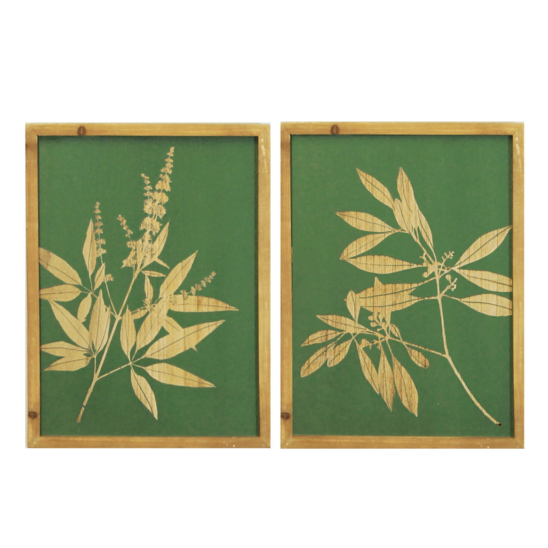 Bois, ensemble d'art mural vert 20,25 po