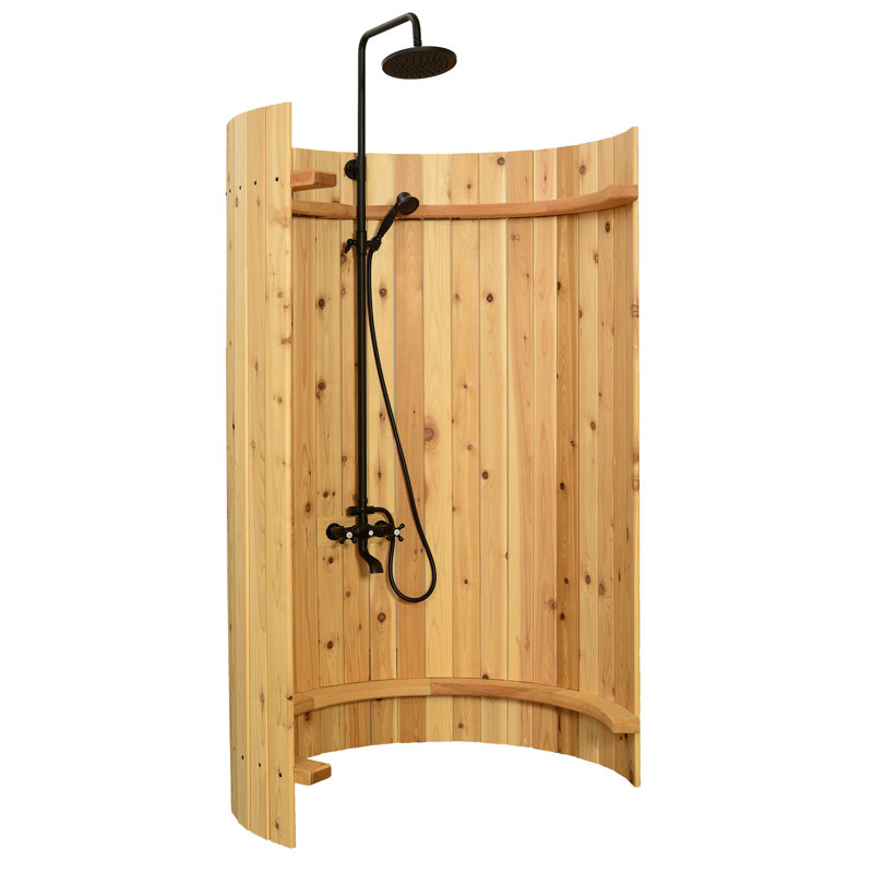 Ellipse Outdoor Shower With Onyx Fixtures
