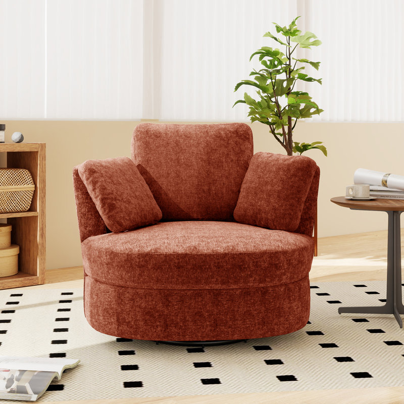 Fauteuil demi-tonneau pivotant de 40,55 po, Terracotta