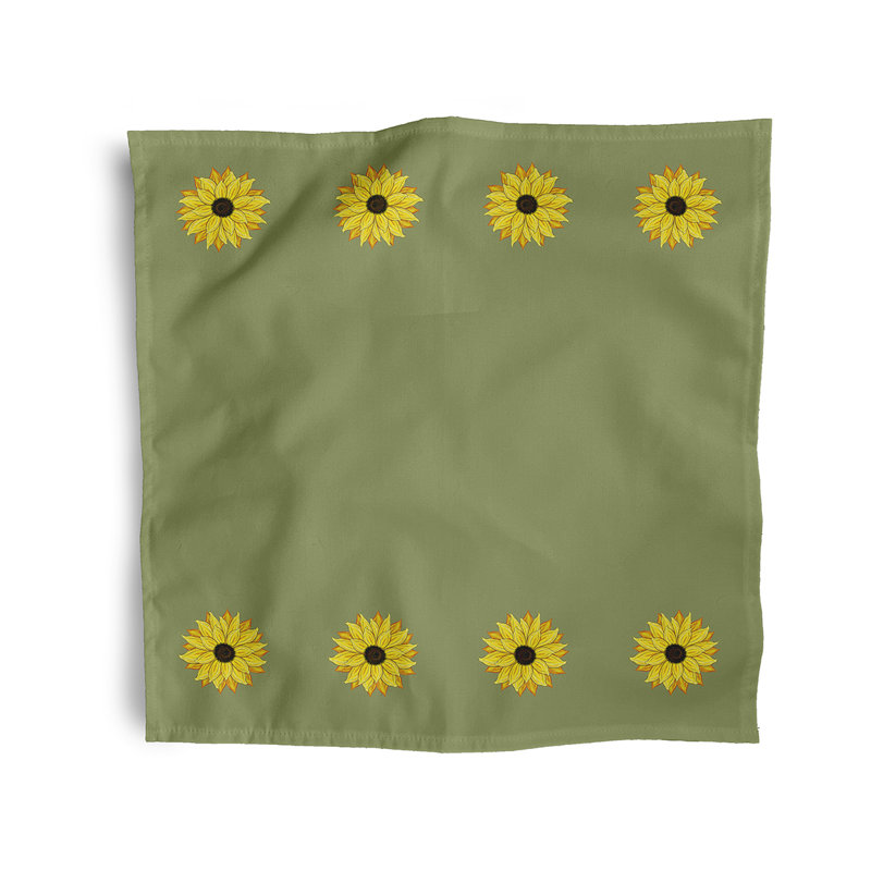Jordao Polyester Floral Square Napkin, Green