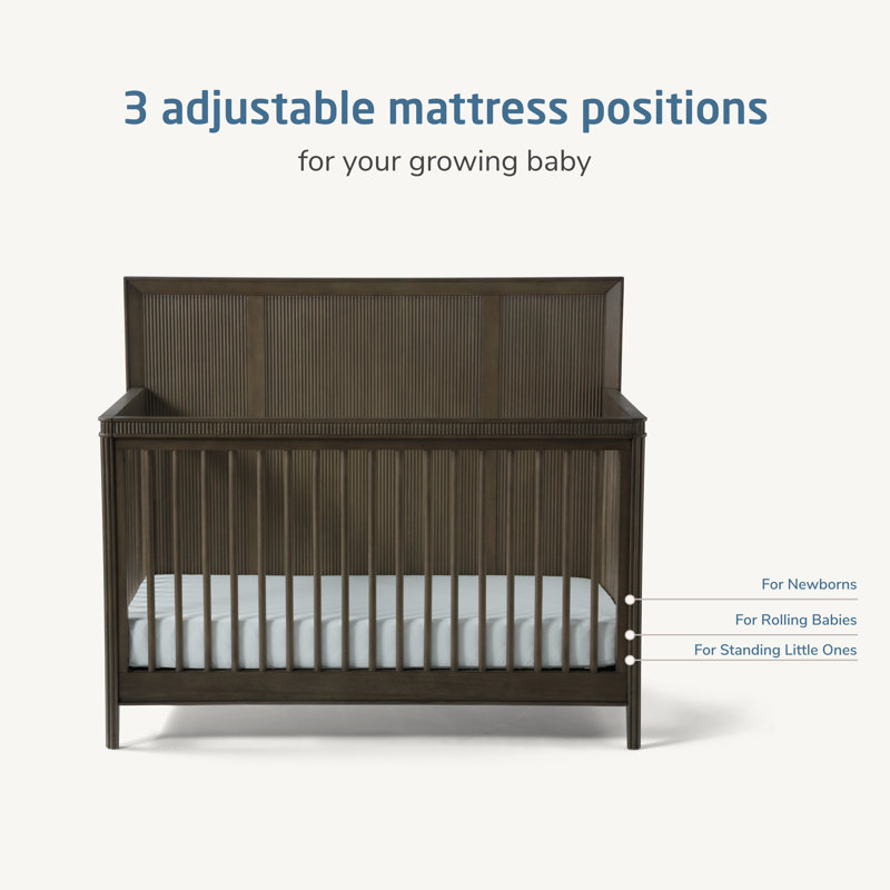 Reid 6 -in-1 Convertible Crib, Greige Wash