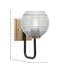 Applique murale 1 lumière Amarmula, fini noir mat et laiton vieilli, verre strié fumée 6 po-781656524-781656527