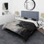 Ensemble de housse de couette en microfibre / polyester blanc et noir Tranquility Unleashed II Bedding-1149966318