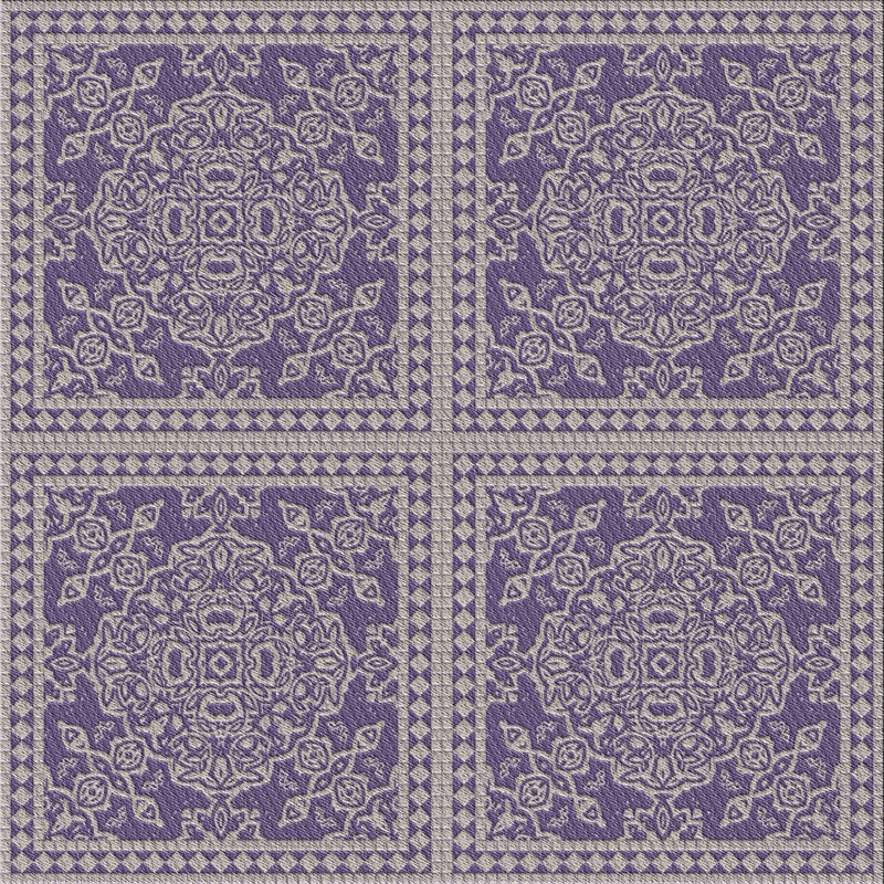 Tapis de zone mauve à motifs Bohy, Carré 8 pi