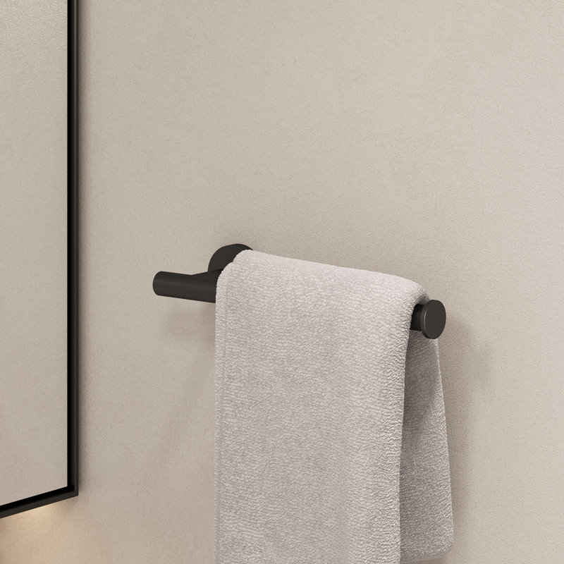 Porte-serviettes Angelsey 10 po, porte-serviettes noir mat, quincaillerie de salle de bain en acier inoxydable, porte-serviettes de bain