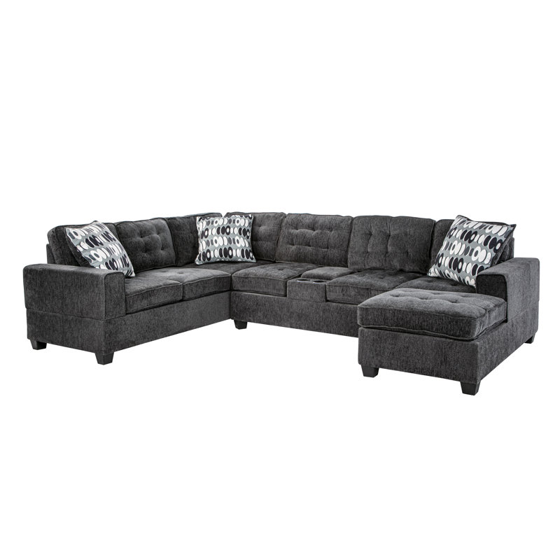 Woodmere Ventura Glory Furniture Oslo SECTIONAL, Gray Chenille