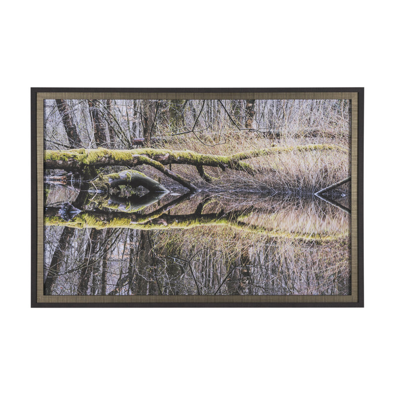 «Branchscape Moss - Reflect» par Mikael Saîtson, reproduction d'art encadrée sous verre