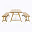 Ensemble de table de pique-nique d'extérieur 3 pièces, ensemble de salle à manger de patio contemporain en bois d'acacia avec bancs - toutes saisons et compact pour balcon, terrasse, camping