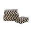 S/3 Brown and White Bone Inlay Boxes with Zig-Zag motif
