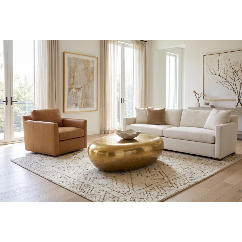 Liquid Gold River Stone Solid Coffee Table, 16" H x 54" L x 34" W