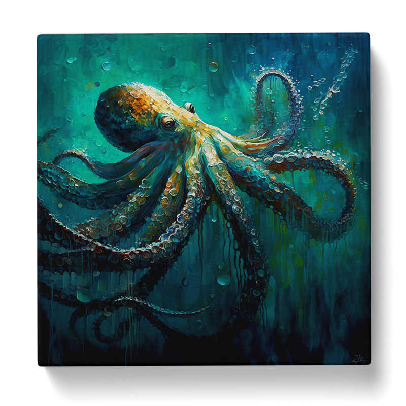 Octopus Palette Knife - No Frame Print, 35cm H x 35cm W x 3cm D