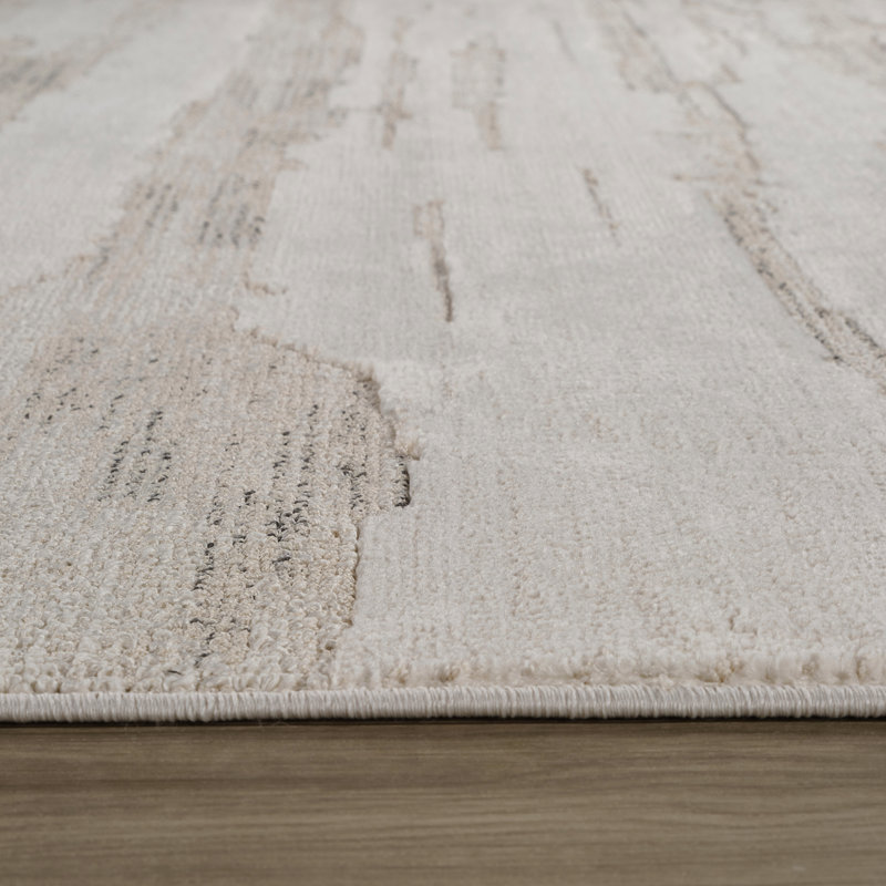 Tapis intérieur moderne, beige crème., Tapis de couloir 2 pi 3 po x 8 pi