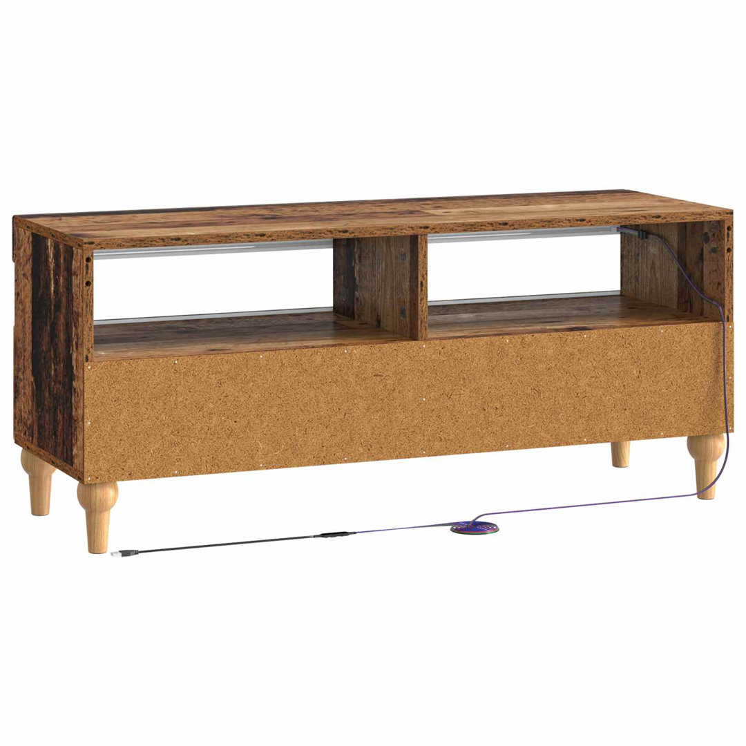 LED TV Cabinet with LED Strip Lights ALKMAAR Engineered Wood Furniture