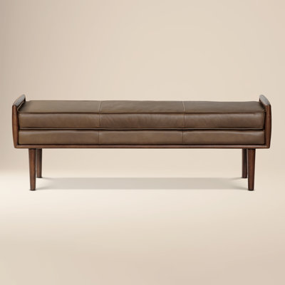Cura 53.5" Genuine Italian Leather Bench