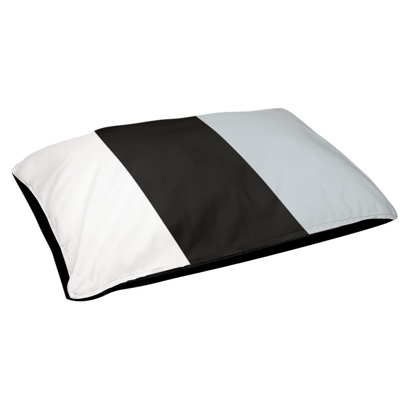 Coussin Detroit, Très grand (l 50 po x P 40 po x H 17 po), White/Black/Silver