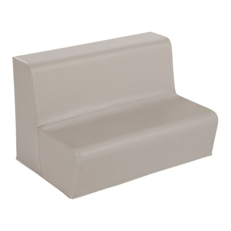 Banc 2 places - Hauteur du siège: 12 po, H 25 po x l 40,5 po x P 17 po, Gris clair