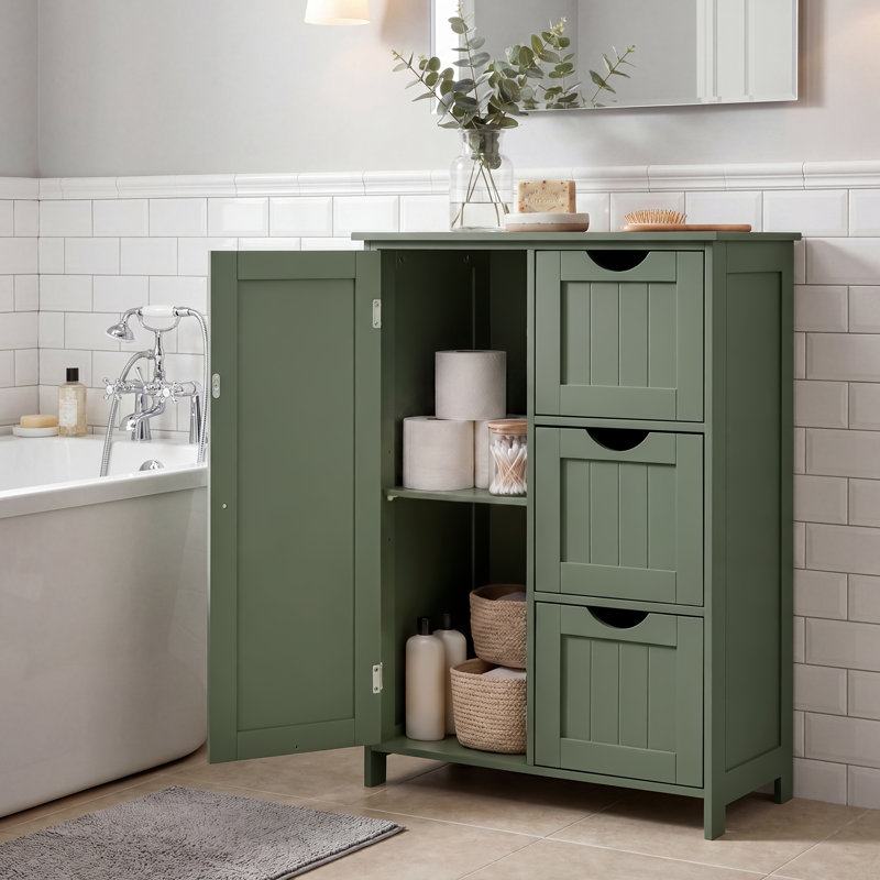 Floor Storage Cabinet, Freestanding Storage Unit With 3 Drawers, 1 Adjustable Shelf, For Bathroom Living Room Dining Kitchen