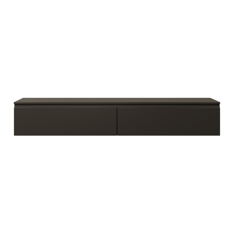 Syvanna Wall-Mounted TV Cabinet, Black, 28.4cm H x 175cm L x 31.8cm L