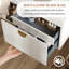 Meuble-lavabo simple 36 po en bois blanc avec lavabo en céramique, 2 tiroirs et armoire de rangement, bonde incluse - Meuble-lavabo-75887676