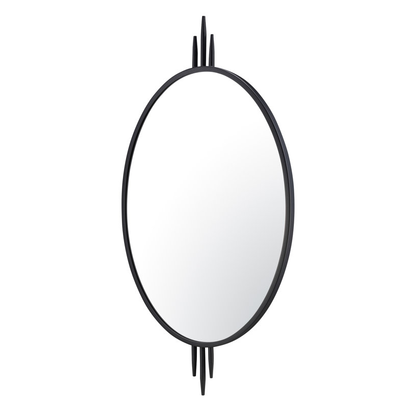 Propaganda Oval Wall Mirror - Black, Matte Black, 41" x 22", Oval