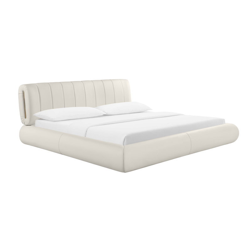 Karol Cream Vegan Leather UK Bed, Super King (6')